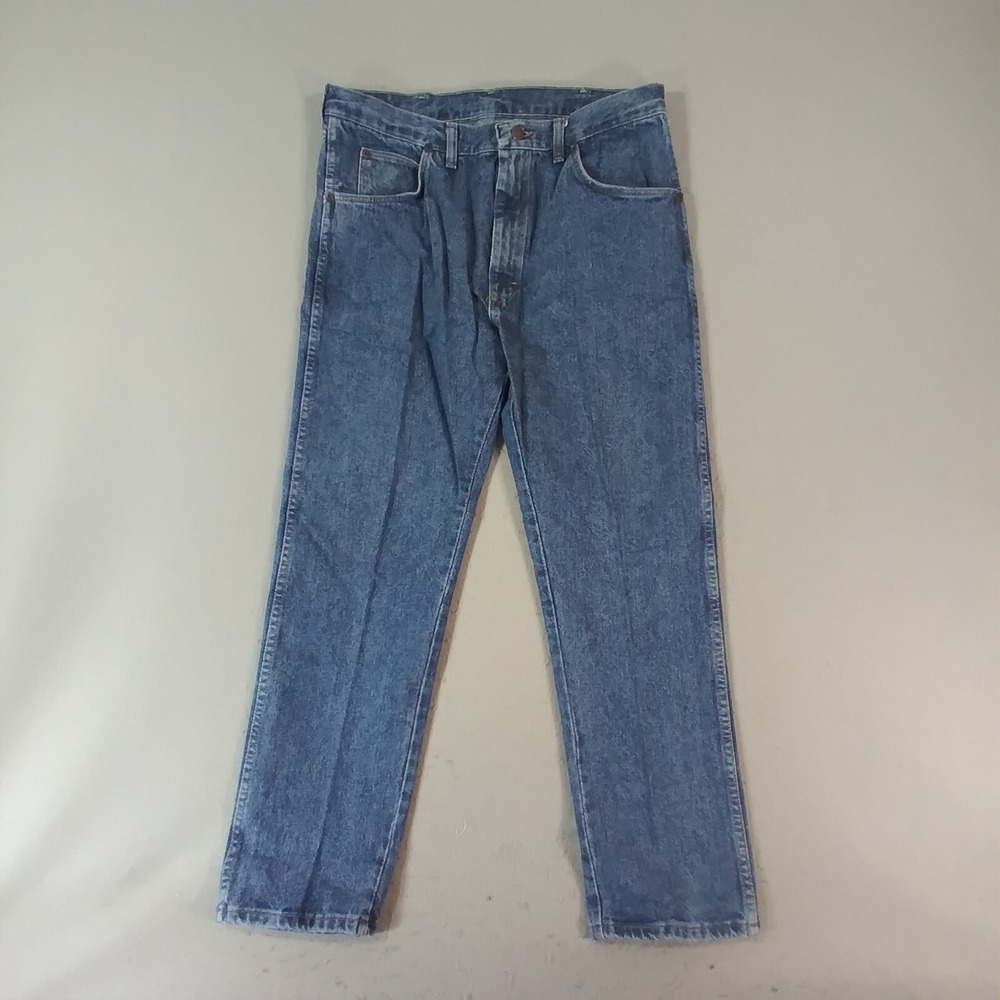 Wrangler jeans men's 36 x 30 regular straight blue denim pants vintage USA